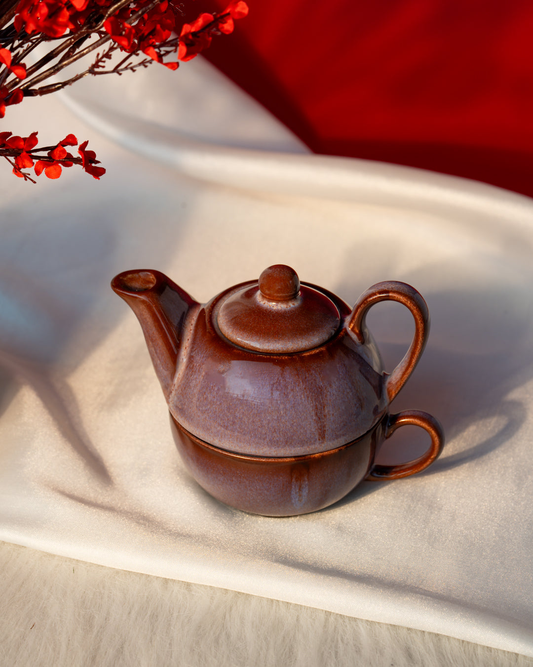 Heart and Homes Handcrafted Ceramic Tea Set - Combo (Kettle & Cup Duo)