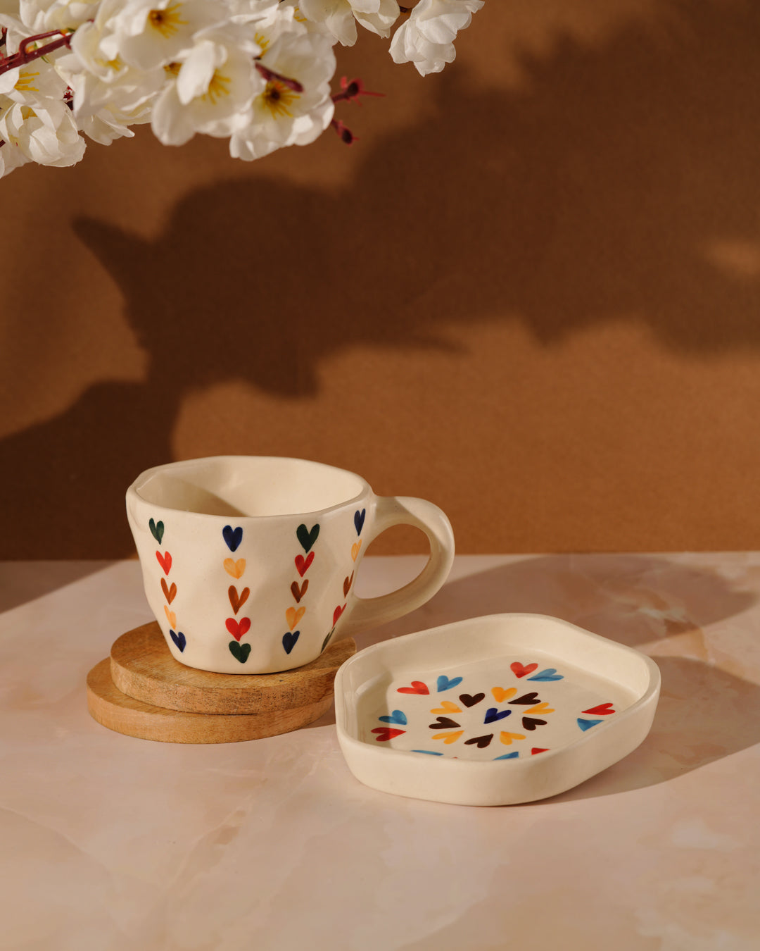Heart and Homes Ceramic Cup and Saucers for Mug-nificent Moments