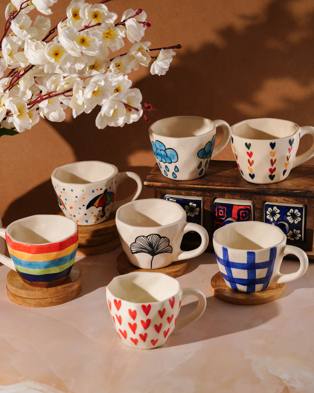 Heart and Homes Ceramic Cup and Saucers for Mug-nificent Moments