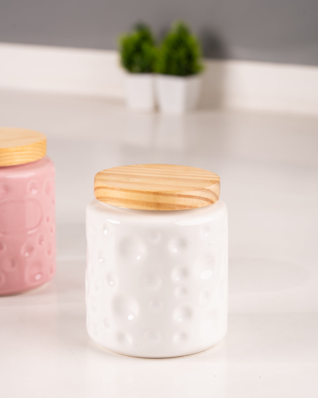 HEART & HOMES Bubble Textured Round Ceramic Crockery Jar – 750ml